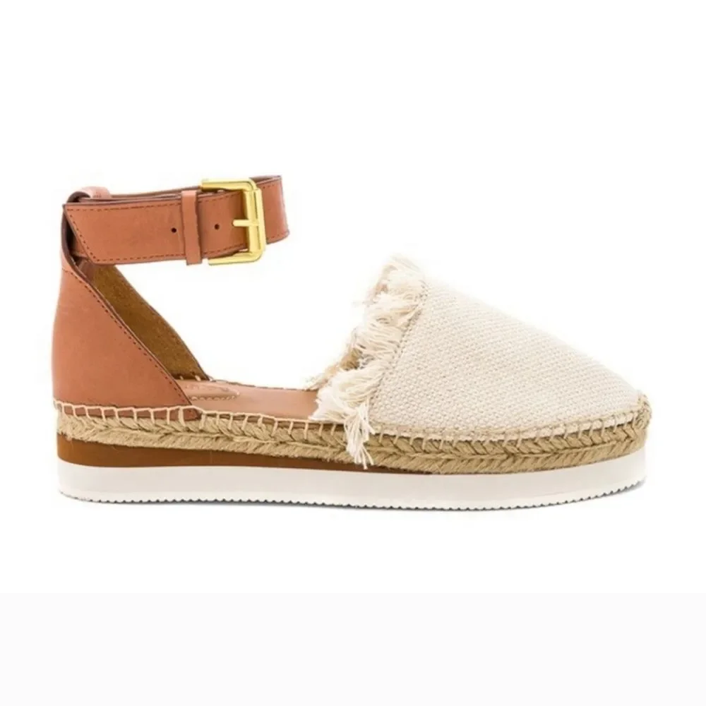 See By Chloe Glyn Espadrille Sandals in Natural, sz 41